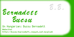 bernadett bucsu business card